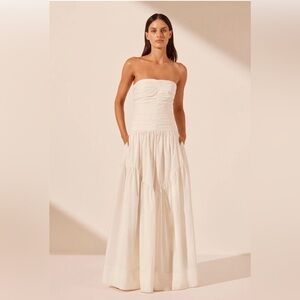 Maiori Contour Ruched Maxi Dress - Ivory